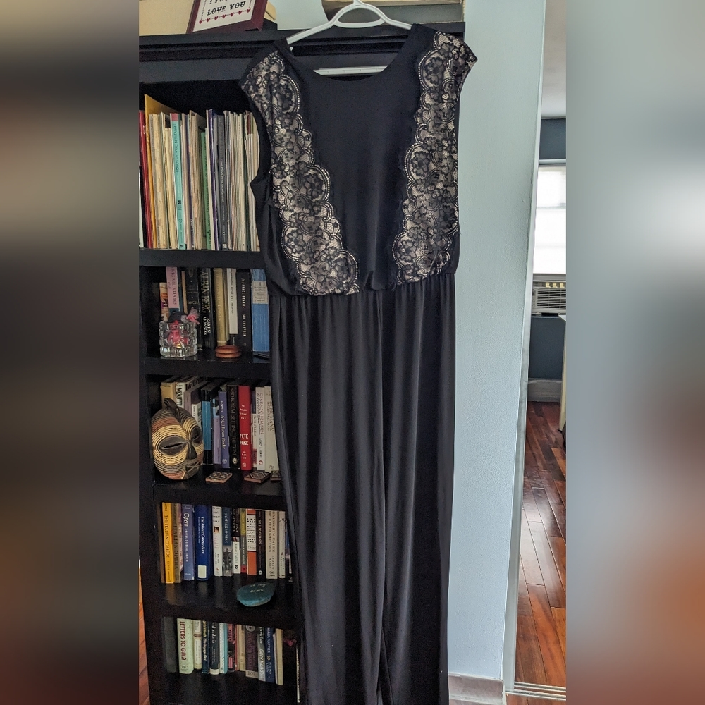 London Times Black Jumpsuit